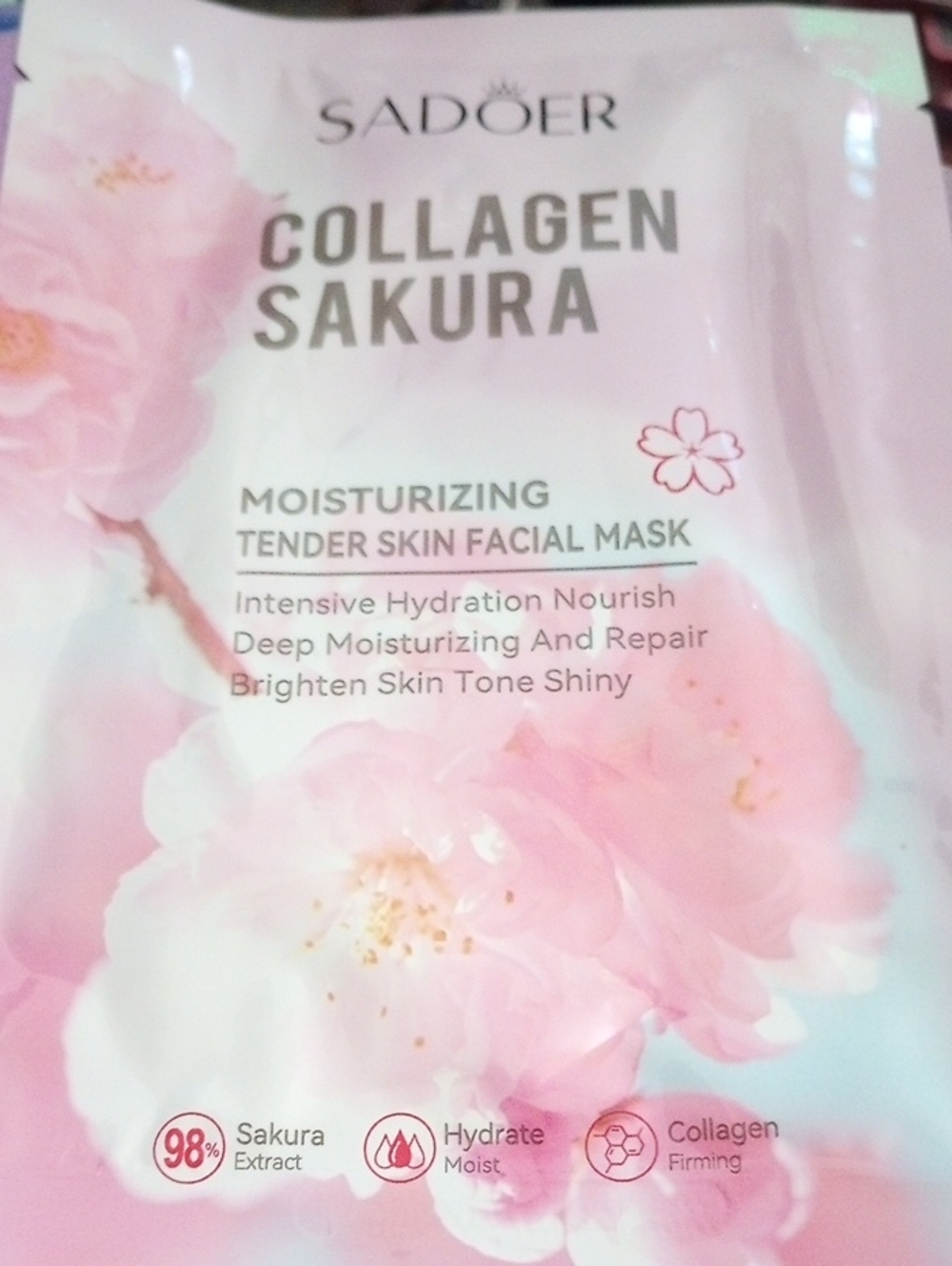 Collagen Sakura Moisturizing Facial Mask - Pink